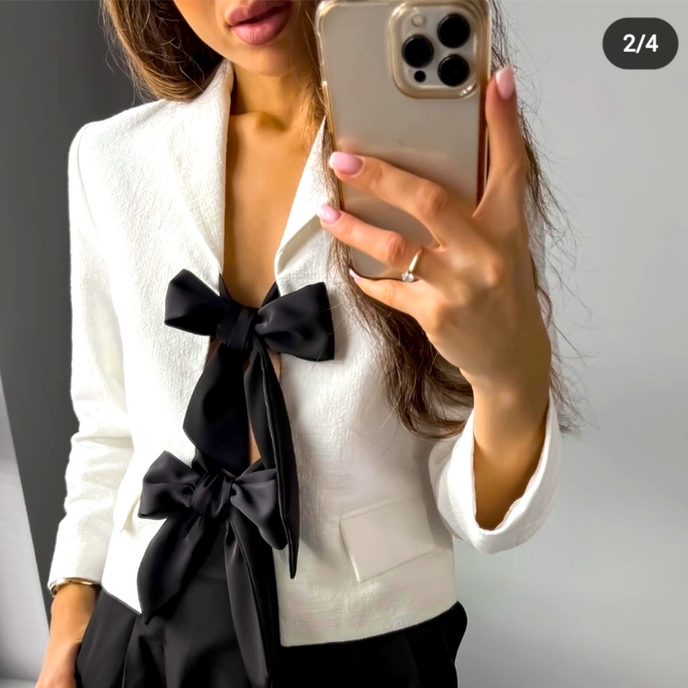 Zara Bow Tie Blazer Bloggers Favorite